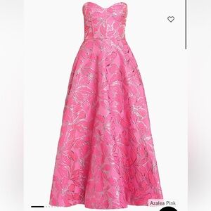 Monique Lhuillier amelia strapless midi dress